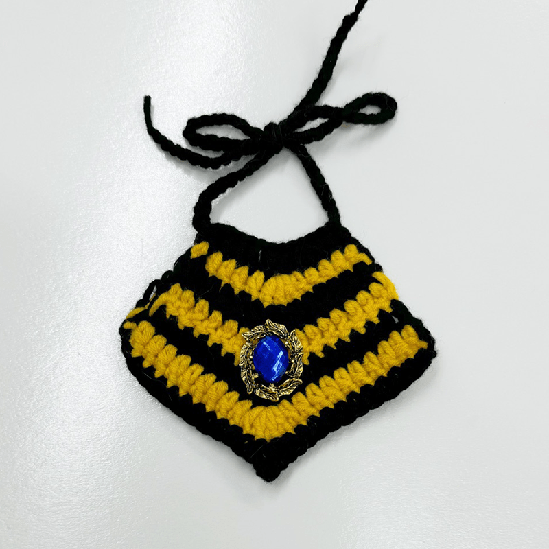 Halloween Egyptian Pharaoh Pet Costume Cat Crochet Hat Bib Set - PIKAPIKA