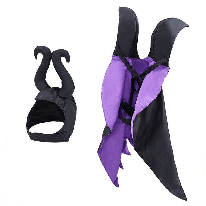 Halloween Maleficent Costume Pet Cloak Dog Funny Dress - Up Outfit - PIKAPIKA