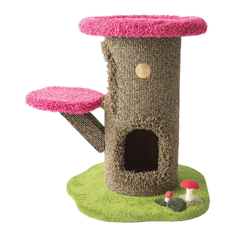 Halloween Mushroom Cat Tree House Plush Climbing Tower Cat Bed - PIKAPIKA