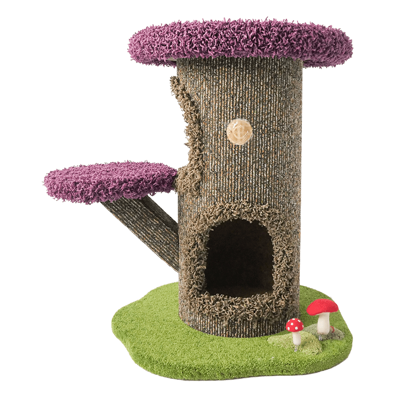 Halloween Mushroom Cat Tree House Plush Climbing Tower Cat Bed - PIKAPIKA