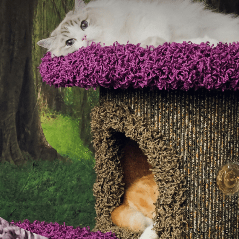 Halloween Mushroom Cat Tree House Plush Climbing Tower Cat Bed - PIKAPIKA