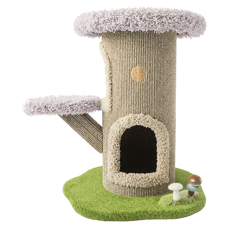 Halloween Mushroom Cat Tree House Plush Climbing Tower Cat Bed - PIKAPIKA