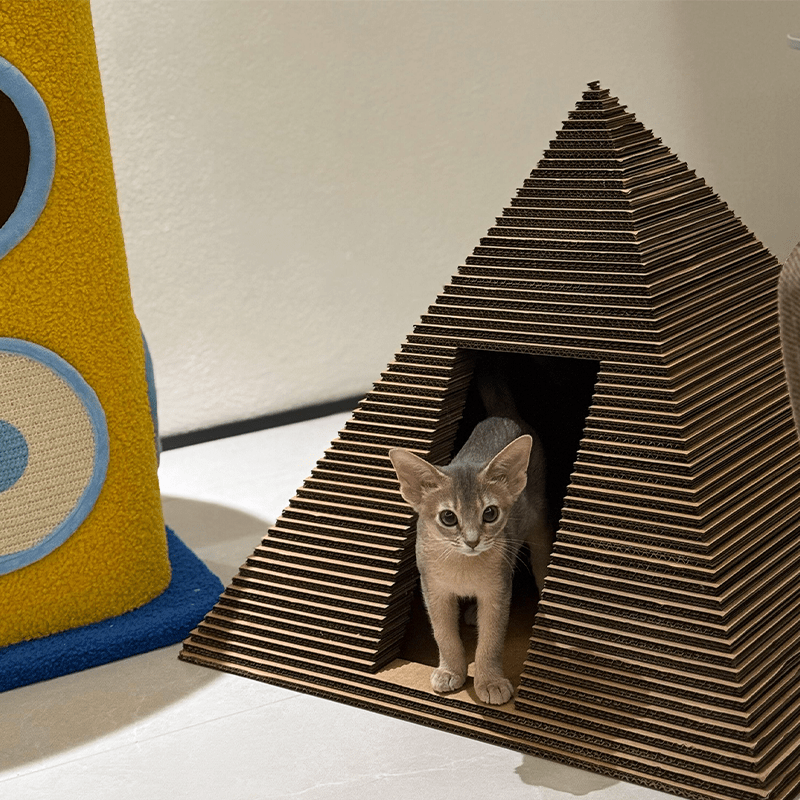 Halloween Pyramid Cat House Scratcher Durable Non - Shedding All - Season Cat Tower - PIKAPIKA