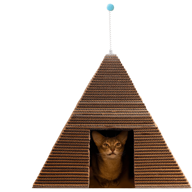 Halloween Pyramid Cat House Scratcher Durable Non - Shedding All - Season Cat Tower - PIKAPIKA