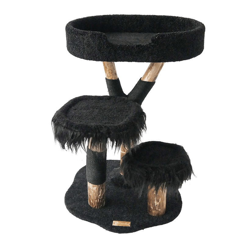 Halloween Tree House Black Cat Bed Plush Climbing Tower - PIKAPIKA
