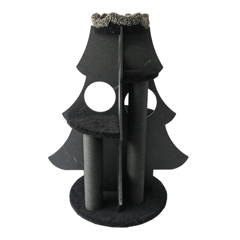 Halloween Tree House Black Cat Bed Plush Climbing Tower - PIKAPIKA