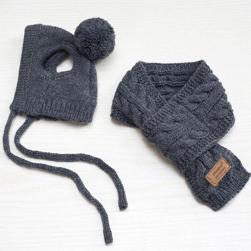 Hand Made Knitting Dog Hat Warm Collar - PIKAPIKA