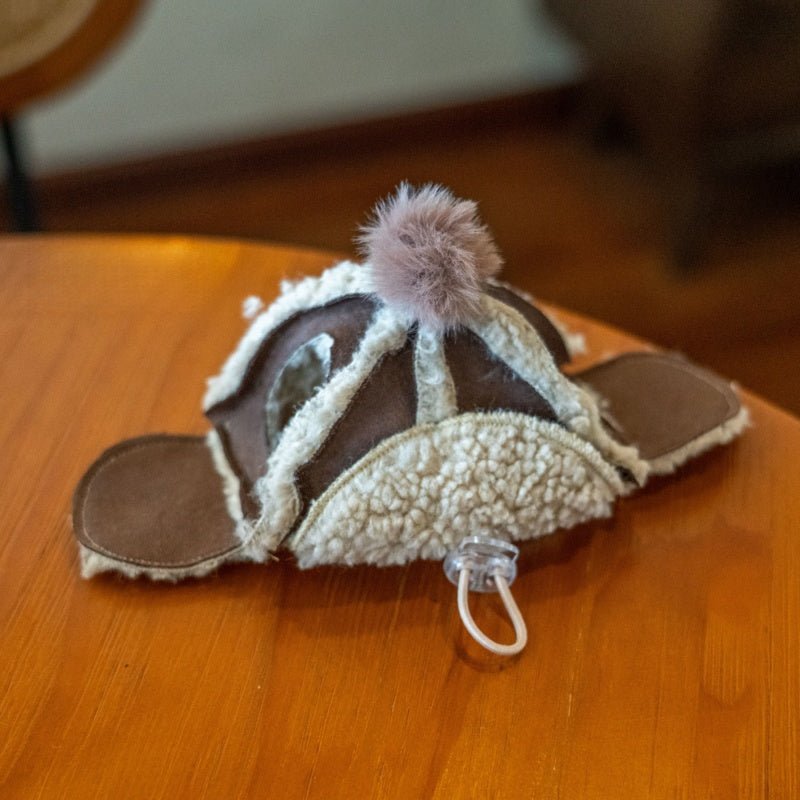 Handmade Fleece Aviator Hat Devon Rex Sphynx Cat Winter Ear Hole Cap - PIKAPIKA