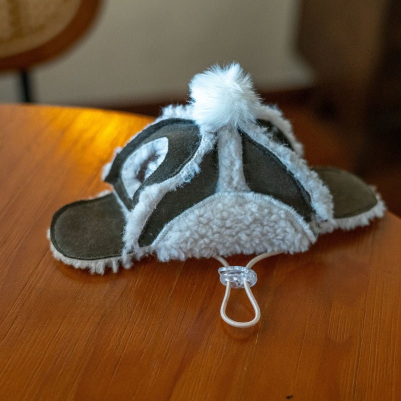 Handmade Fleece Aviator Hat Devon Rex Sphynx Cat Winter Ear Hole Cap - PIKAPIKA