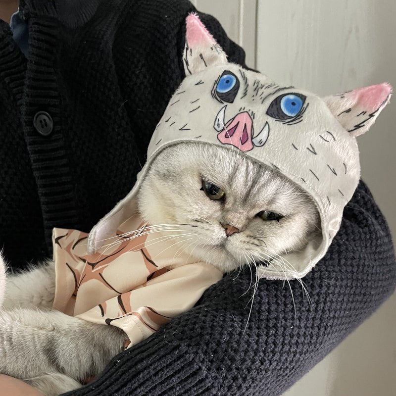 Hashibira Inosuke Plush Headgear Demon Slayer Cat Costume Pet Hat - PIKAPIKA