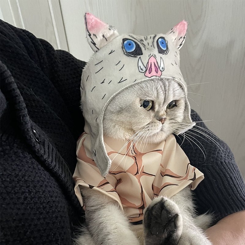 Hashibira Inosuke Plush Headgear Demon Slayer Cat Costume Pet Hat - PIKAPIKA