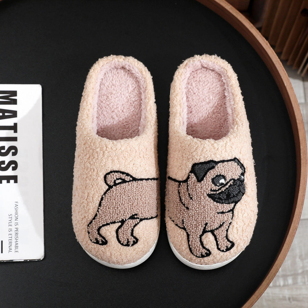 Home Top Women's Fuzzy Curly Fur Loafer Slippers with Polar Fleece Lining - PIKAPIKA