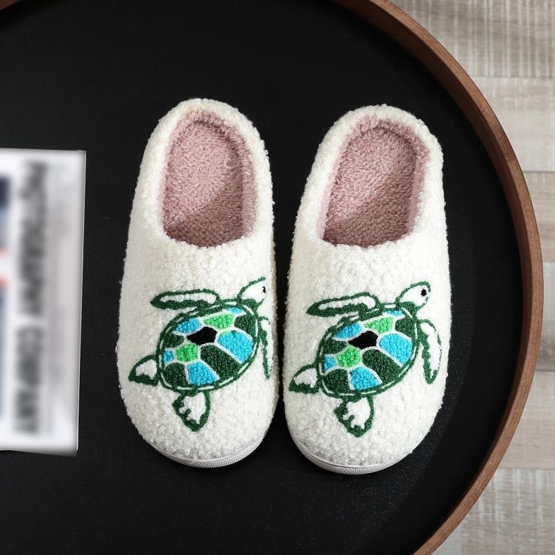Home Top Women's Fuzzy Curly Fur Loafer Slippers with Polar Fleece Lining - PIKAPIKA