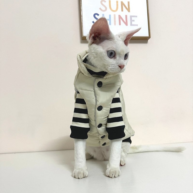 Hot Likes Cotton Padded Coat Winter Jacket Vest Sphynx Cat Clothes - PIKAPIKA
