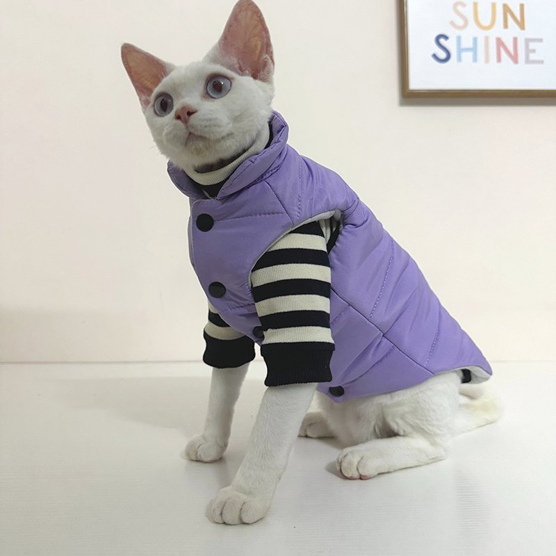 Hot Likes Cotton Padded Coat Winter Jacket Vest Sphynx Cat Clothes - PIKAPIKA