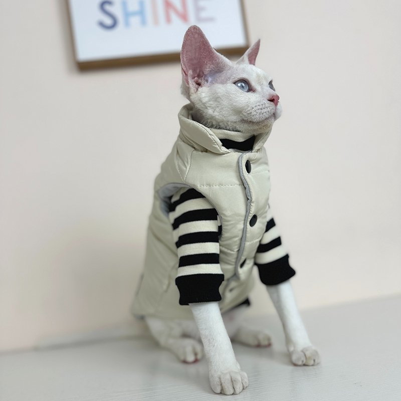 Hot Likes Cotton Padded Coat Winter Jacket Vest Sphynx Cat Clothes - PIKAPIKA