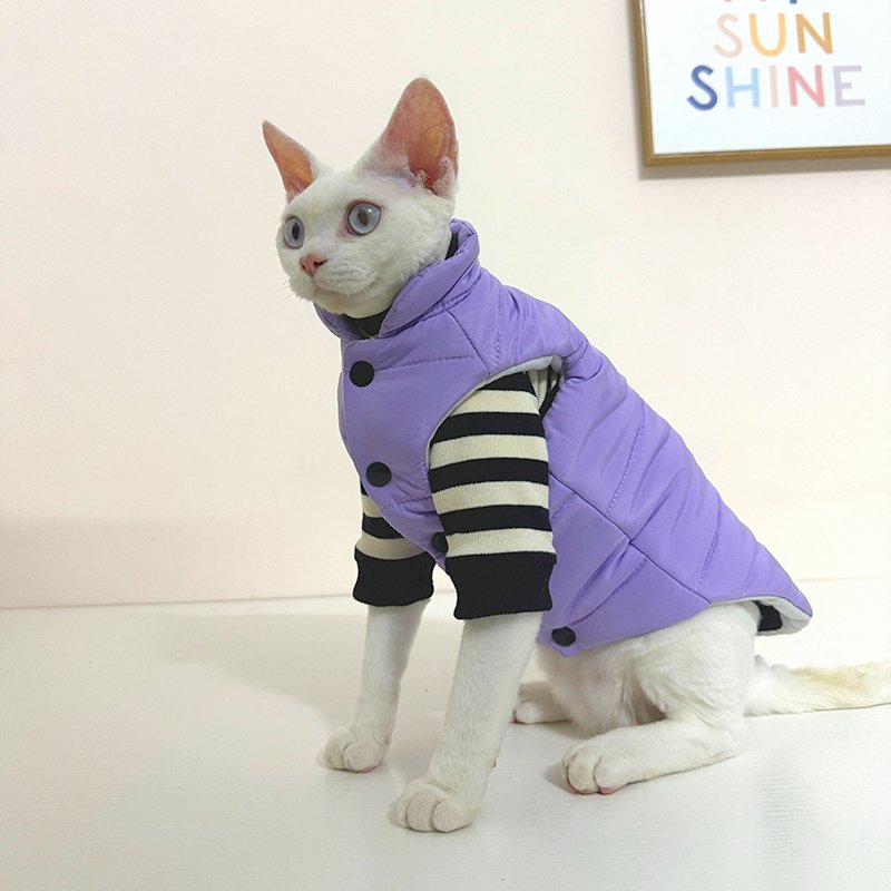 Hot Likes Cotton Padded Coat Winter Jacket Vest Sphynx Cat Clothes - PIKAPIKA