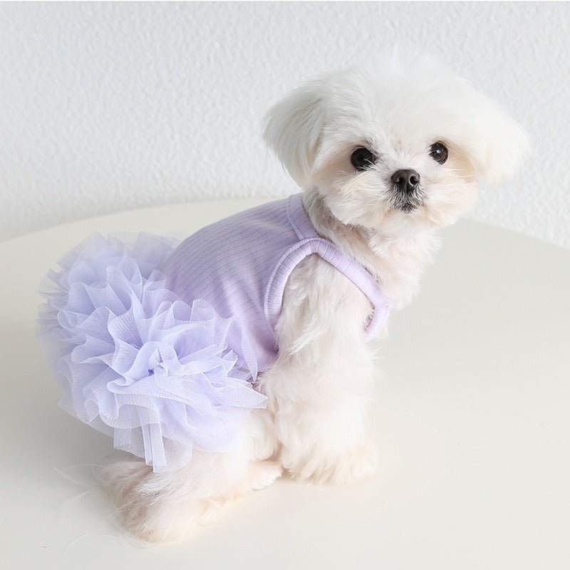 dog purple dress Nebwoak Dog Wedding Dress with Leash Attachment, Purple Medium Dog Bridal Gown with Bow, Cute Puppy Formal Dress for Weddings Photoshoots Parties,