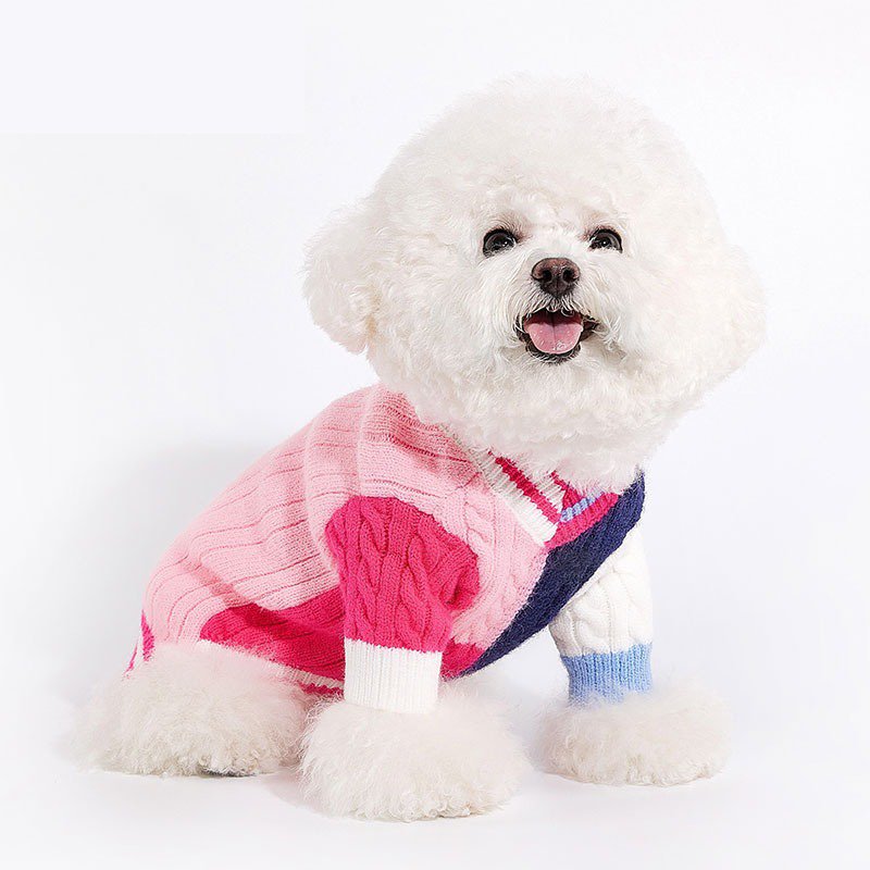 Knitting Colorful Candy Sweater Dog Clothes - PIKAPIKA