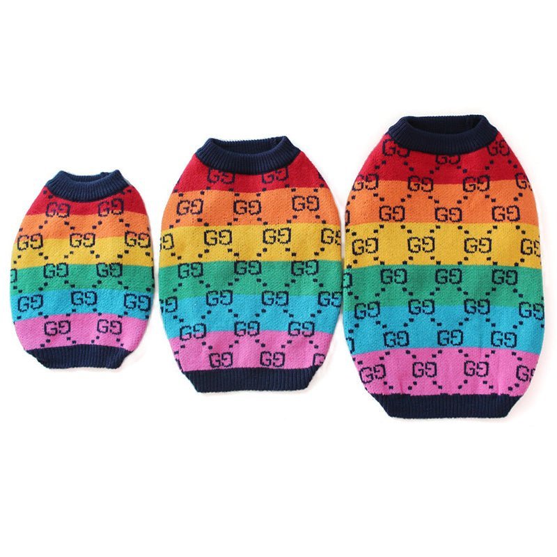 Knitwear Sweater Dog Clothes Rainbow Soft - PIKAPIKA