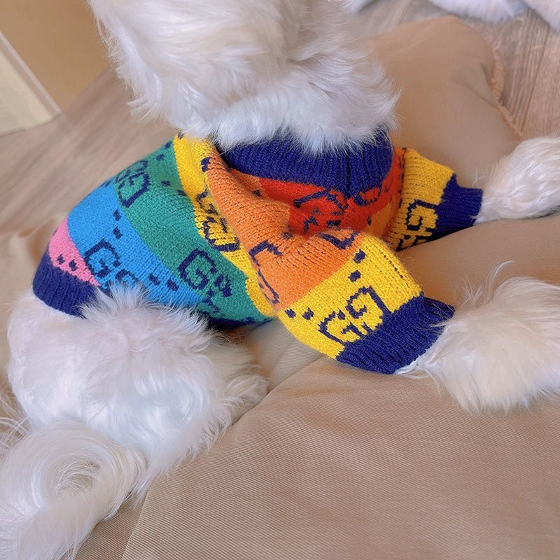 Knitwear Sweater Dog Clothes Rainbow Soft - PIKAPIKA