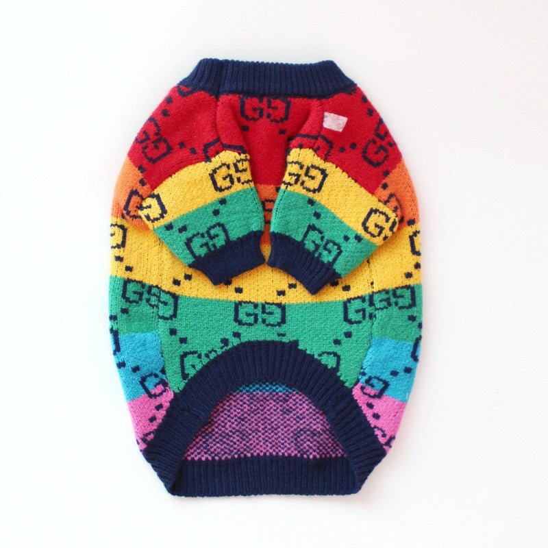 Knitwear Sweater Dog Clothes Rainbow Soft - PIKAPIKA