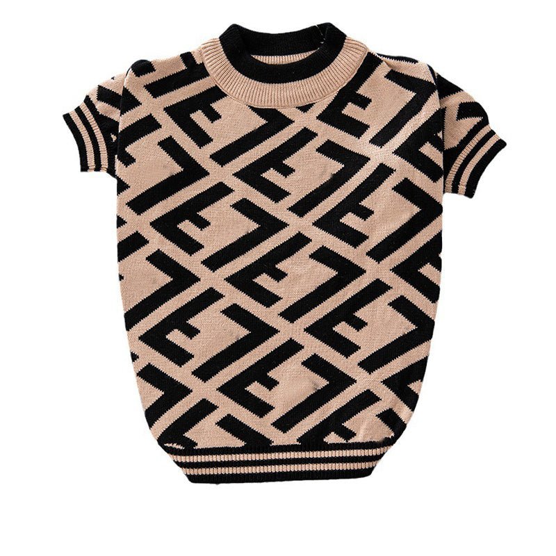 Knitwear Sweater Dog Clothes Round Collar Retro Style - PIKAPIKA