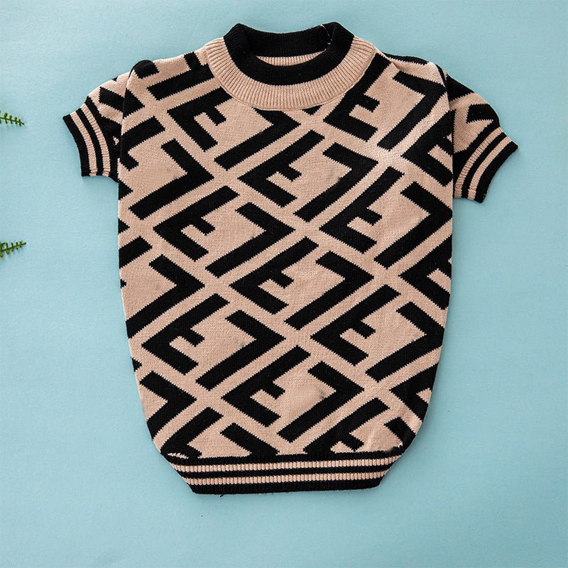 Knitwear Sweater Dog Clothes Round Collar Retro Style - PIKAPIKA