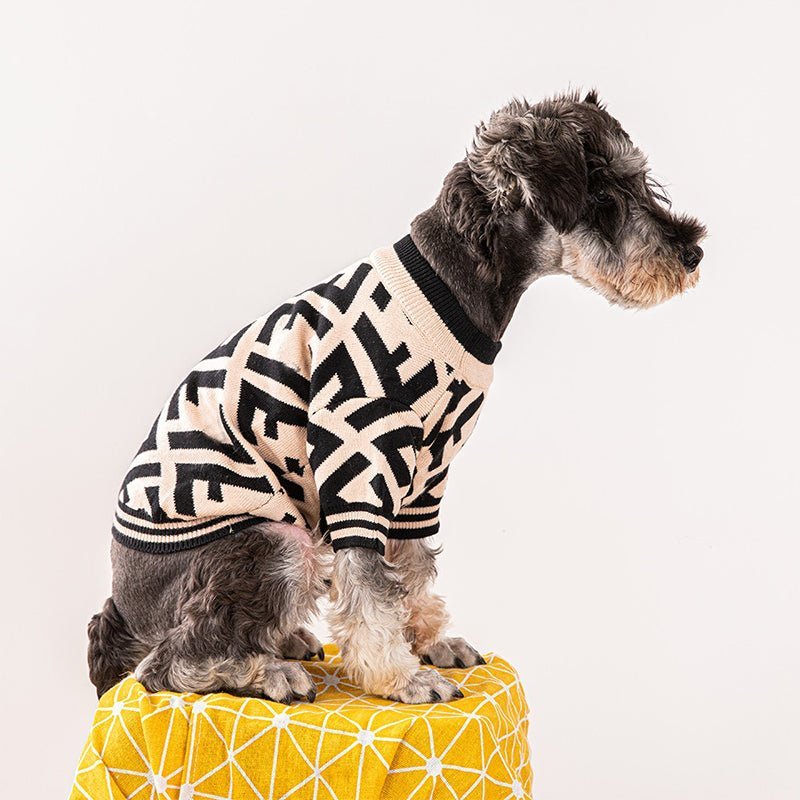 Knitwear Sweater Dog Clothes Round Collar Retro Style - PIKAPIKA
