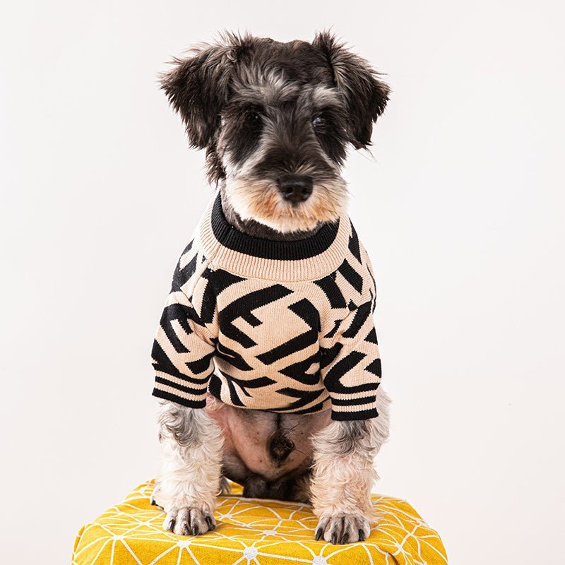 Knitwear Sweater Dog Clothes Round Collar Retro Style - PIKAPIKA