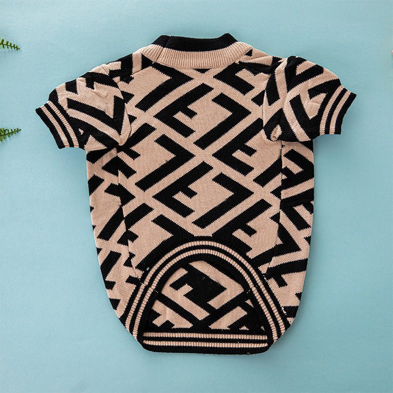 Knitwear Sweater Dog Clothes Round Collar Retro Style - PIKAPIKA