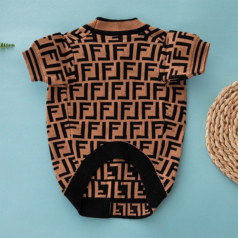 Knitwear Sweater Dog Clothes Soft Luxury Designer Style Brown - PIKAPIKA