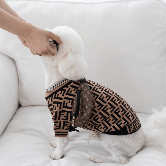 Knitwear Sweater Dog Clothes Soft Luxury Designer Style Brown - PIKAPIKA