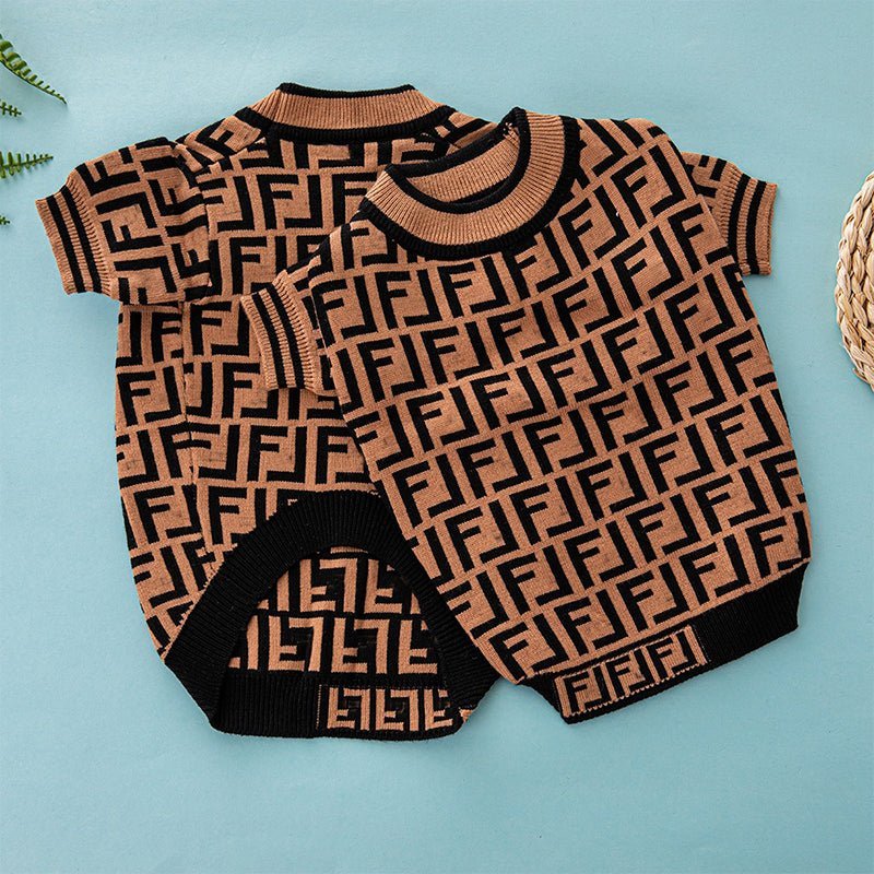 Knitwear Sweater Dog Clothes Soft Luxury Designer Style Brown - PIKAPIKA