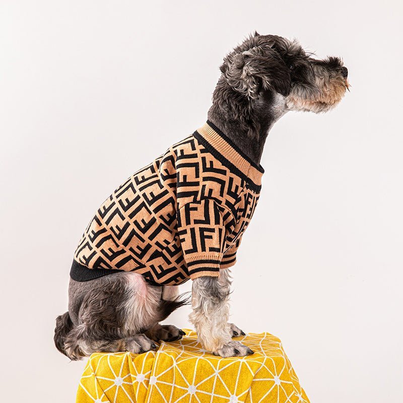 Knitwear Sweater Dog Clothes Soft Luxury Designer Style Brown - PIKAPIKA