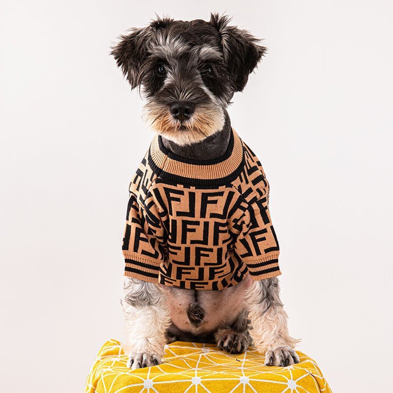 Knitwear Sweater Dog Clothes Soft Luxury Designer Style Brown - PIKAPIKA