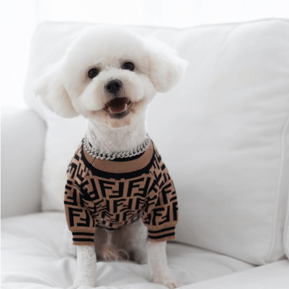 Knitwear Sweater Dog Clothes Soft Luxury Designer Style Brown - PIKAPIKA