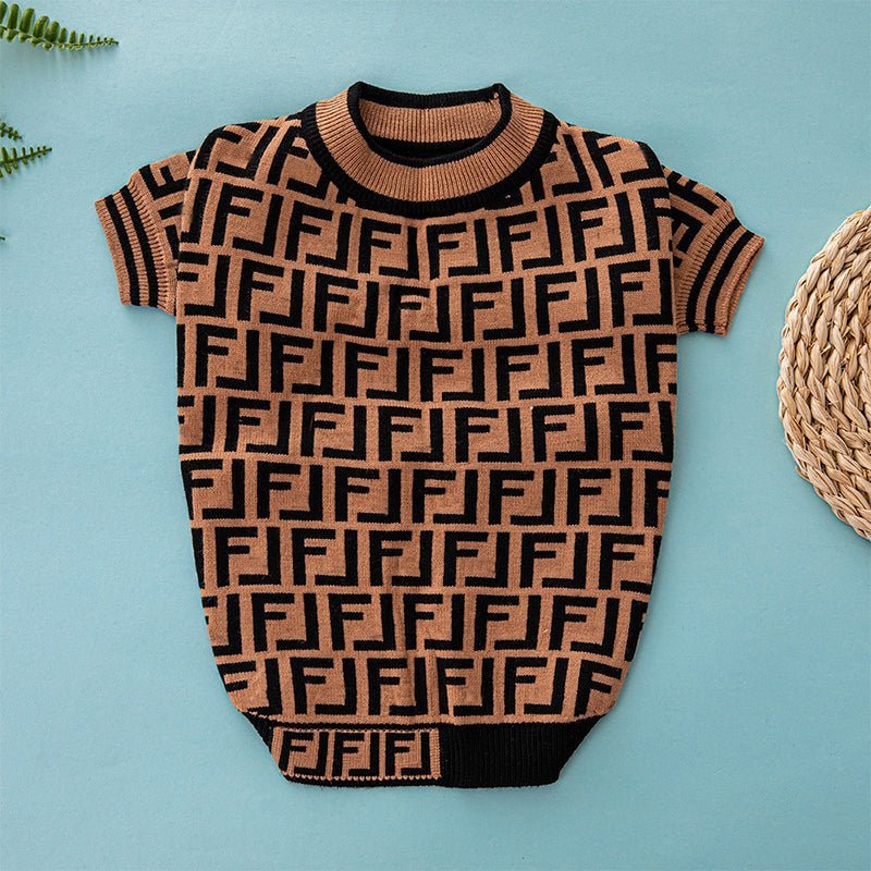 Knitwear Sweater Dog Clothes Soft Luxury Designer Style Brown - PIKAPIKA