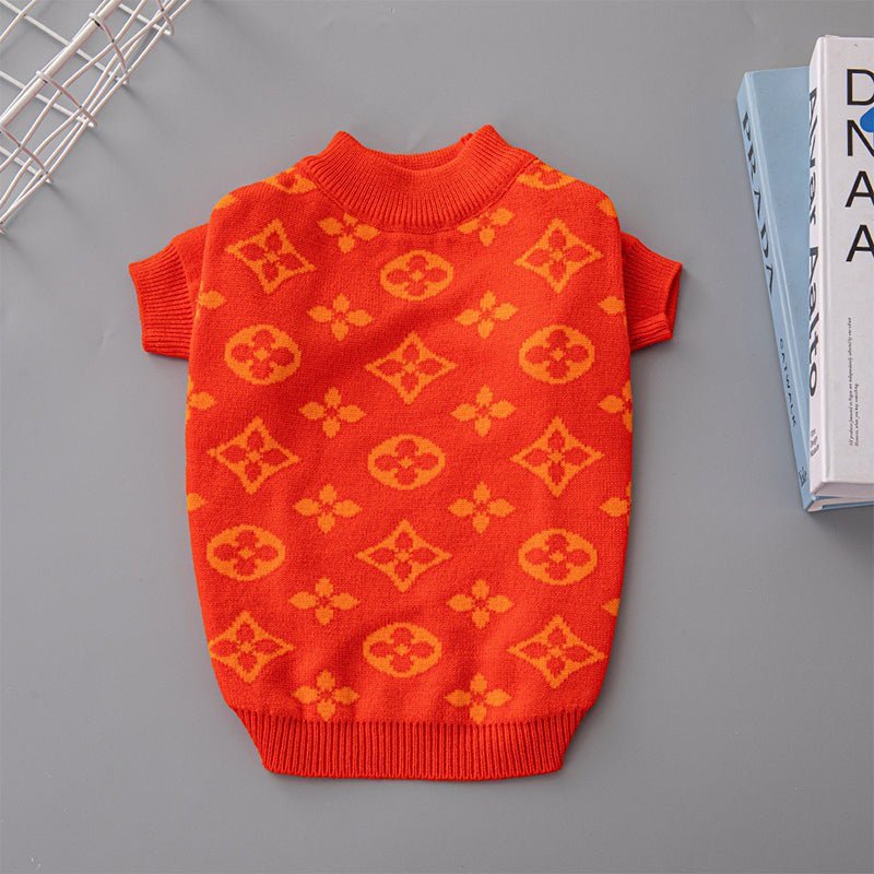 Knitwear Sweater Dog Clothes Soft Luxury Designer Style Red - PIKAPIKA