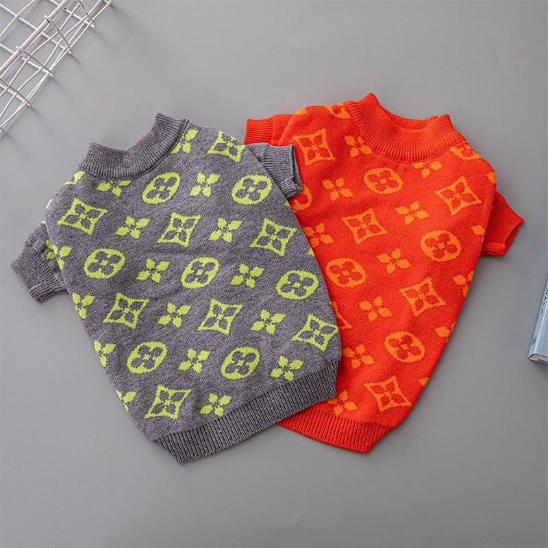 Knitwear Sweater Dog Clothes Soft Luxury Designer Style Red - PIKAPIKA