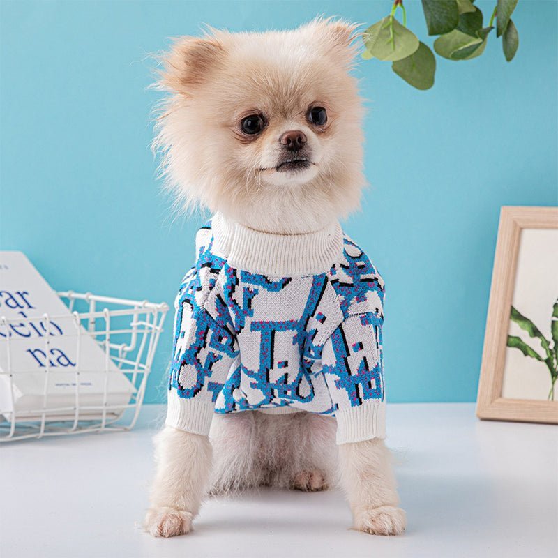 Knitwear Sweater Dog Clothes Soft Luxury Designer Style Round Collar - PIKAPIKA