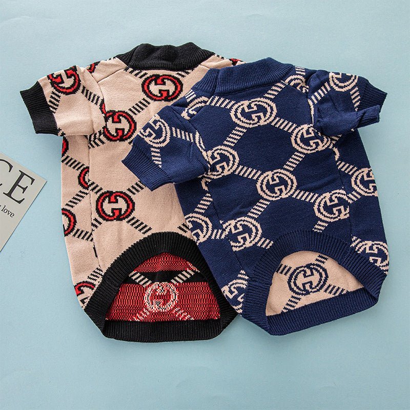 Knitwear Sweater Dog Clothes Soft Vintage Designer Style Round Collar - PIKAPIKA