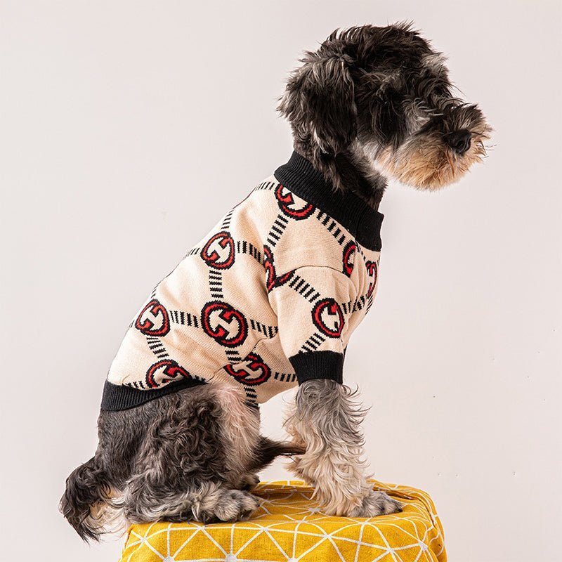 Knitwear Sweater Dog Clothes Soft Vintage Designer Style Round Collar - PIKAPIKA