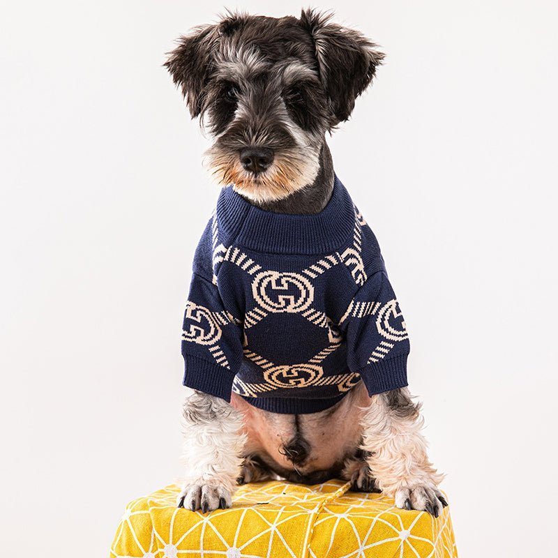 Knitwear Sweater Dog Clothes Soft Vintage Designer Style Round Collar - PIKAPIKA