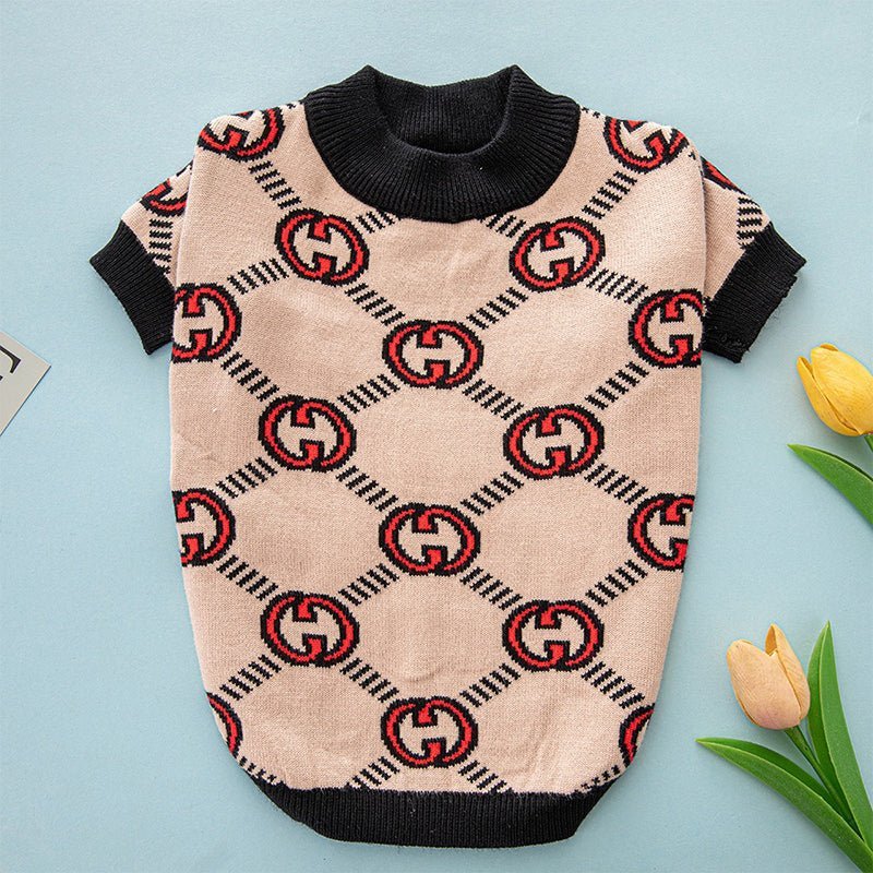 Knitwear Sweater Dog Clothes Soft Vintage Designer Style Round Collar - PIKAPIKA