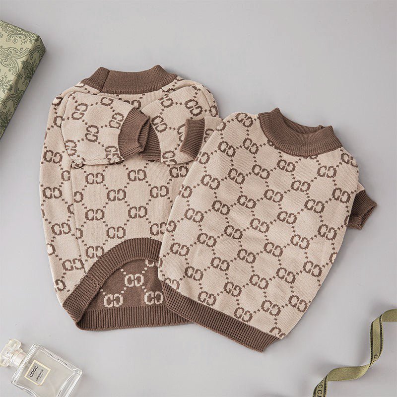 Knitwear Sweater Dog Clothes Soft Vintage Retro Beige - PIKAPIKA