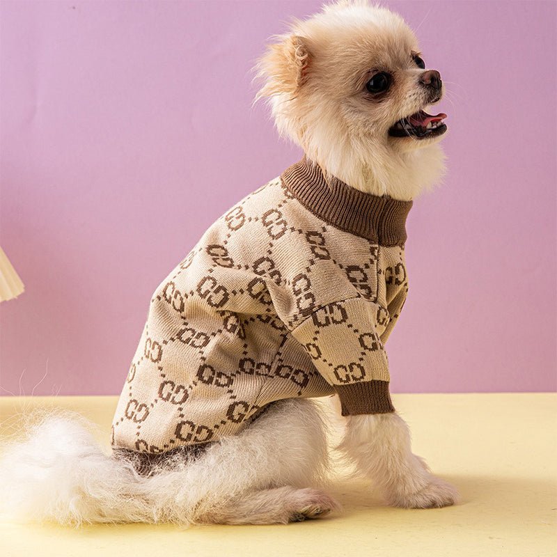 Knitwear Sweater Dog Clothes Soft Vintage Retro Beige - PIKAPIKA