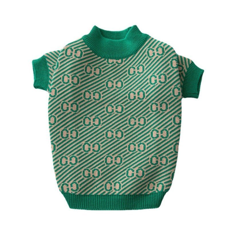 Knitwear Sweater Dog Clothes Soft Vintage Retro Green - PIKAPIKA