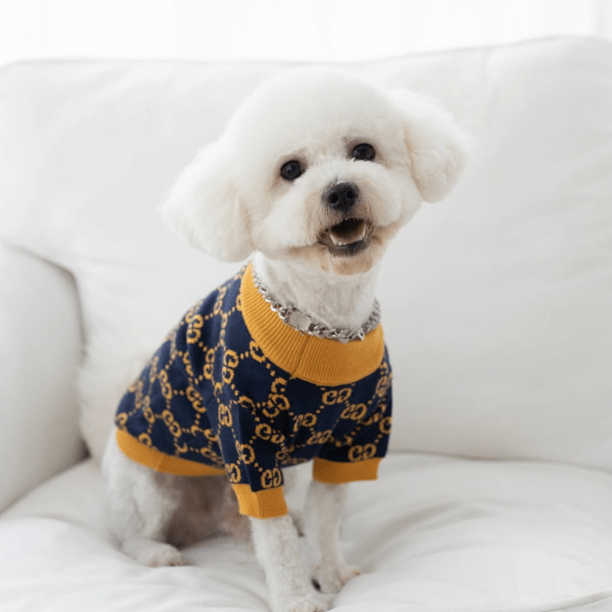 Knitwear Sweater Dog Clothes Soft Vintage Retro Yellow - PIKAPIKA