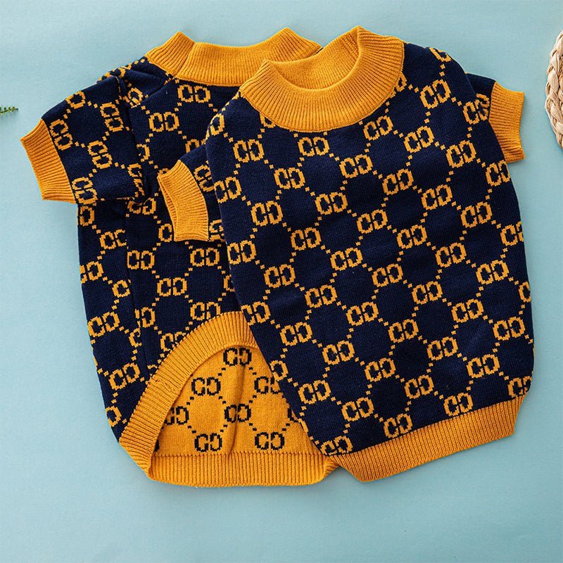 Knitwear Sweater Dog Clothes Soft Vintage Retro Yellow - PIKAPIKA